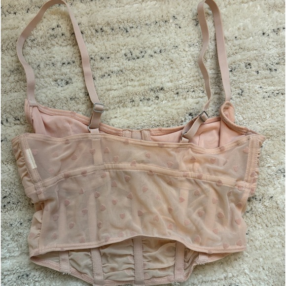 Women's Pink Gilly Hicks Mesh Heart Pattern Bustier - Picture 3 of 3
